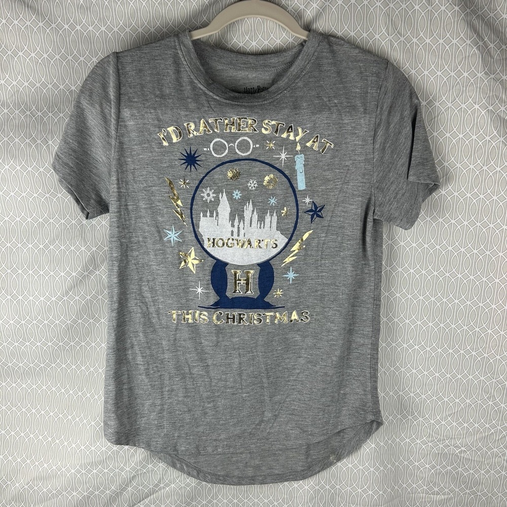 Harry Potter T-shirt I'd Rather Stay at Hogwarts This Christmas Size Small